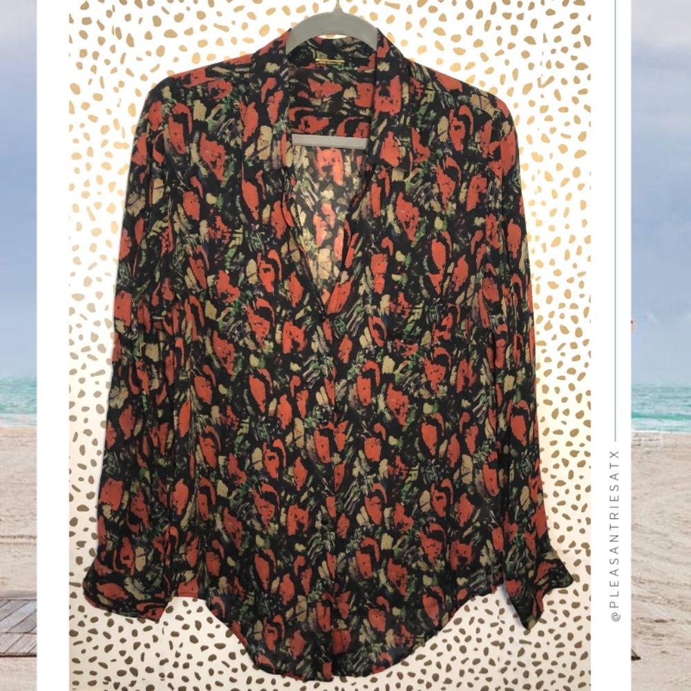 Silk Rebecca Minkoff Button Down Blouse sz 6